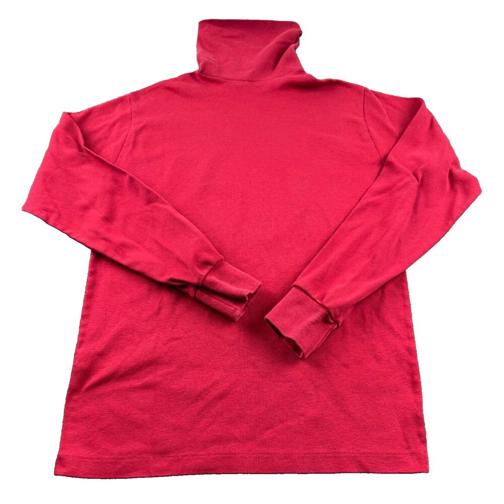 Vintage Skyr Skiwear Men's Med Turtleneck Sweater Red Cotton Made In U.S.A Read